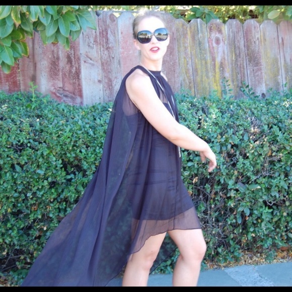 Blaque Label 3 in 1 Black Body Con Chiffon Dress NWT Size: Small - Picture 12 of 12